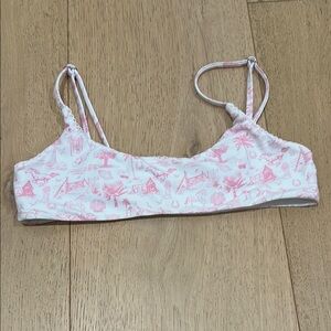 Pink Patterned Swim Top